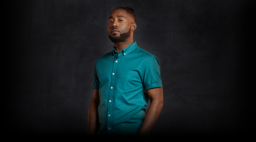 Photo of Cory, who lives with sickle cell, discussing the importance of being proactive